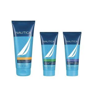 Nautica Men’s Grooming 3-Piece Gift Set Cleanse, Shave, Hydrate New In Box